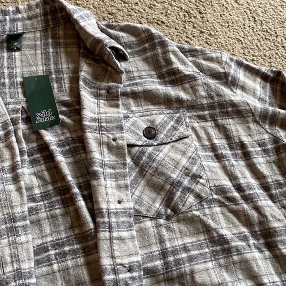 Wild Fable Grey Button Front Shacket - Picture 3 of 5